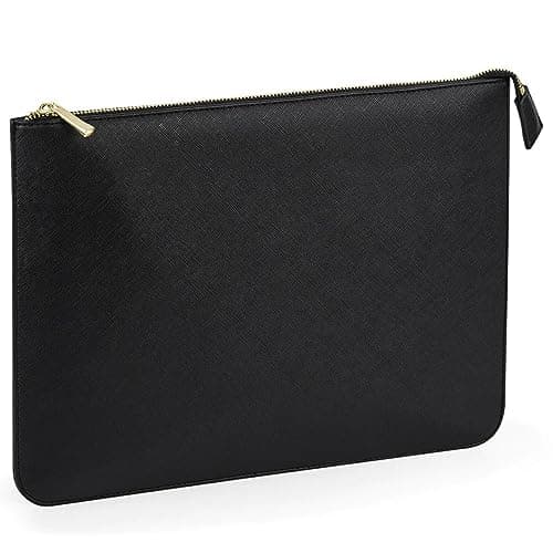 Image of BagBase BG769 Boutique Document Slip - Premium A4 Wallet Folder Zip – 100% Leather-Look PU - Multi-Purpose & Stylish – Black