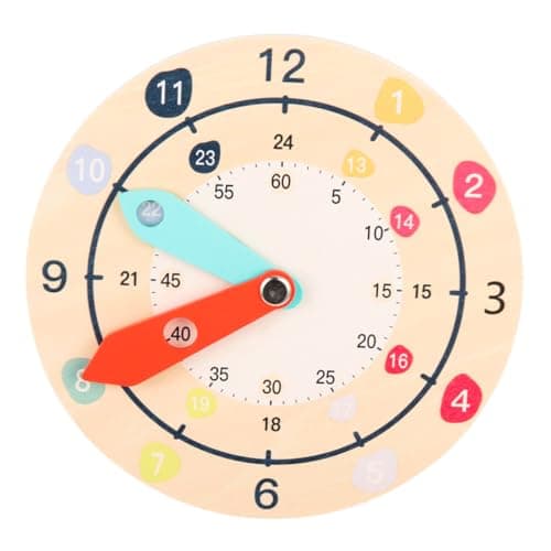 Image of Sarini Wooden Shape Color Sorting Clock for Tots Teaching Time Classroom Clock Early Learning Educational Gift for Tots