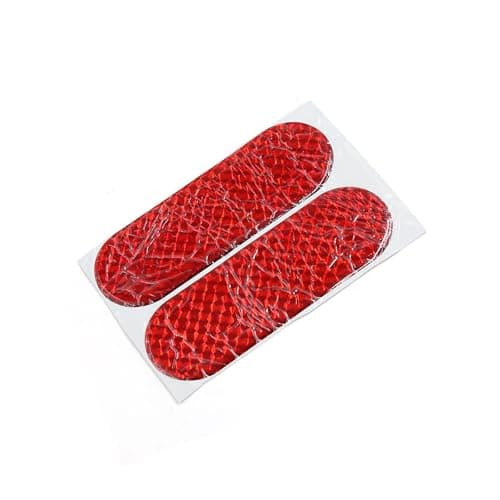 Image of Partuto 12cmx4cm Car Exterior Reflector Decal Reflective Sticker Red 2pcs Replacement