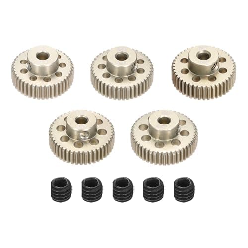 Image of Rebower 5Pcs 64DP Pinion Gear Set 41T 42T 43T 44T 45T for 3.175 mm Shaft Aluminium Alloy Pinion Gear with Screws for RC Motor
