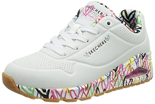 Image of Skechers Women's Uno Loving Love Sneaker, White, 5 UK