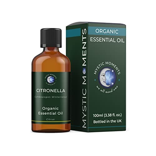 Image of Mystic Moments | Citronella Organic Essential Oil 100ml (Cymbopogon nardus) | Fresh Citrus Aromatherapy Oil for Diffusers & Uplifting Home Ambience