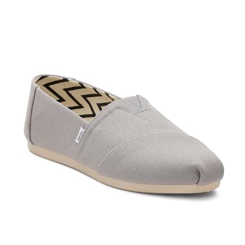 Image of TOMS Women's Alpargata Classic Slip-On Espadrille, Drizzle Grey Recycled Cotton Canvas, 6.5 UK