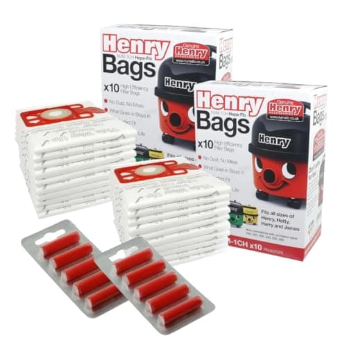 Image of Avern Genuine Numatic Hepa-Flo Henry Hetty NRV Vacuum Cleaner Dust Bags (Pack of 20 + 10 Freshener Sticks)