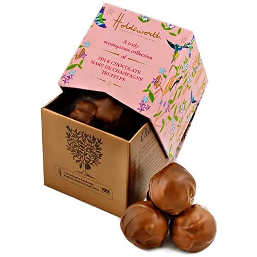Image of Holdsworth Chocolates Milk Chocolate Marc de Champagne Chocolate Truffles 55g Truly Scrumptious Champagne Truffles Luxury Chocolates. Valentine's Day, Mother's Day Classics