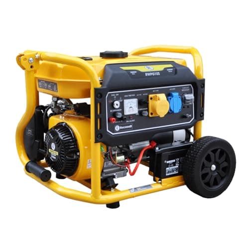Image of RocwooD Petrol Generator 2800w 2.8Kw 8HP 4 Stroke OHV Engine DC 12V/8.3A Output Electric Key Start Portable Outdoor 115V/230V AC Power Sockets