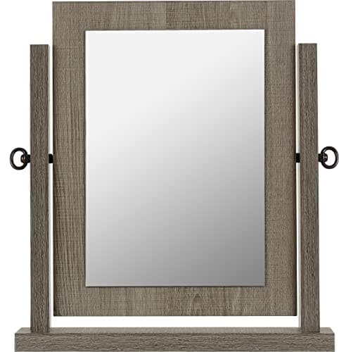 Image of Seconique Lisbon Dressing Table Mirror in Black Wood Grain