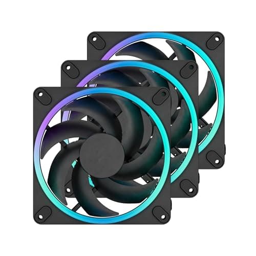 Image of Fractal Design Momentum 14 RGB-Silent PC Case Fan-140 mm-ARGB Gen2-20 LEDs-Liquid Crystal Polymer LCP blades-FDB Fluid Dynamic Bearing-Cooling Performance-Powerful Airflow-Quiet Operation-Black-3 pack