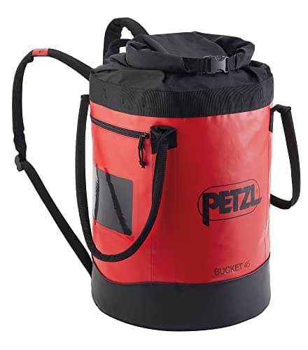 Image of PETZL, Bucket 45, Self -Supporting Holder Bag, Red, 45 Liters, Unisex-Adult