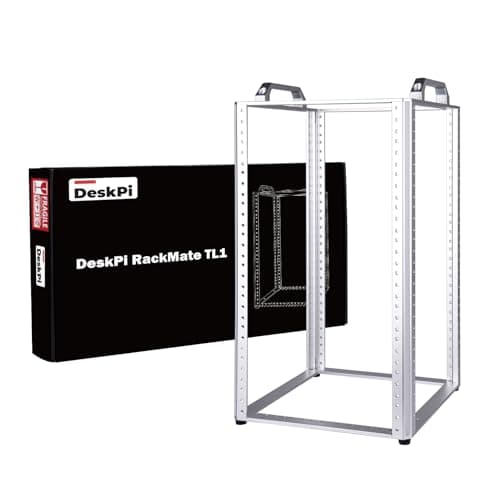 Image of GeeekPi 10U Open Frame Network Rack, DeskPi RackMate TL1 10 Inch Aluminum Alloy Server Rack for 10" IT Network, Audio and Video Device