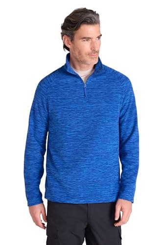 Image of Mountain Warehouse Snowdon Mens Micro Fleece Top - Breathable Antipill, Half Zip Collar Sweater, Quick Drying Smooth Pullover - For Spring Summer & Outdoors Cobalt XL