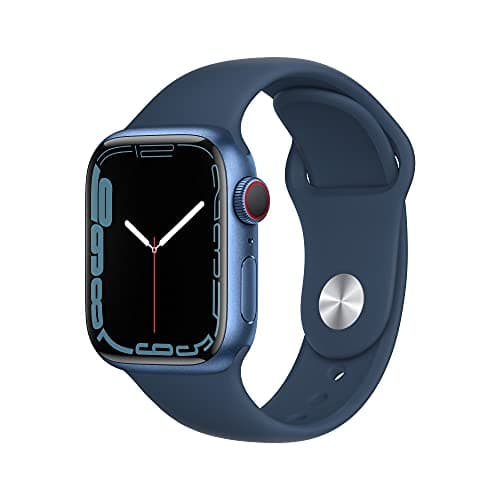 Image of Apple Watch Series 7 (GPS + Cellular, 41mm) - Blue Aluminium Case with Abyss Blue Sport Band (Renewed)
