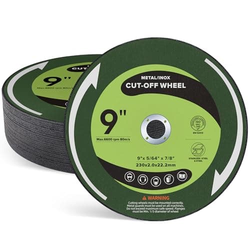 Image of 25 PCS Cut Off Wheels 9 Inch Cutting Discs 9" x .075" x 7/8" Metal & Stainless Steel Aggressive Cutting Wheel for Angle Grinder
