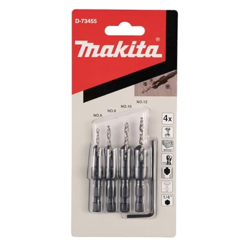 Image of Makita D-73455 Countersink with Drill Bit, 4 Piece Set