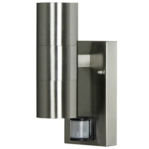 Image of Luxform Eden 230V Wall Light in Stainless Steel with PIR Sensor, Silver