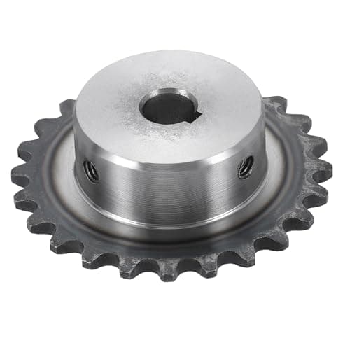 Image of sourcing map #25 Chain Roller Sprocket 8mm Bore 51.5mm OD, 24 Tooth C45 Carbon Steel ANSI #25 Roller Sprocket Round Hole without Surface Finished with 3x1.4mm Keyway for ISO 04C Chain