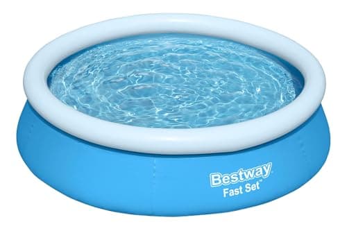 Image of Bestway: Fast Set - 6' x 20" Inflatable Round Pool, Above Ground Splash & Wade Pool, Fill & Rise Setup, Tritech Construction, Easy Drain, Family