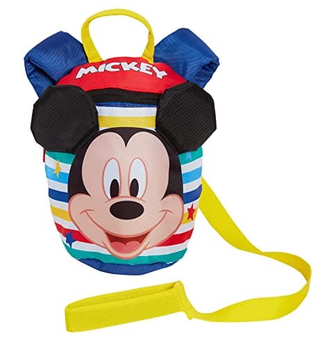 Image of Disney Mickey Mouse Backpack With Reins Girls Boys Detachable Safety Harness Nursery Bag