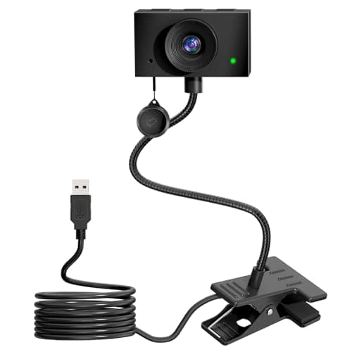 Image of Danyesth Webcam for PC, Full HD 1080p 30fps USB Laptop Camera with Microphone, Flexible Zoom Computer Camera with Privacy Cover for Streaming Conference Video Call, Black