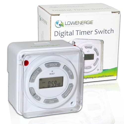 Image of Digital Programmable Timer Switch – 7 Day 16 ON/OFF, Hardwired Wall Switch, LCD Display, Mains Wired Control for Lighting, Appliances & Heaters, Energy Saving, Security Automation