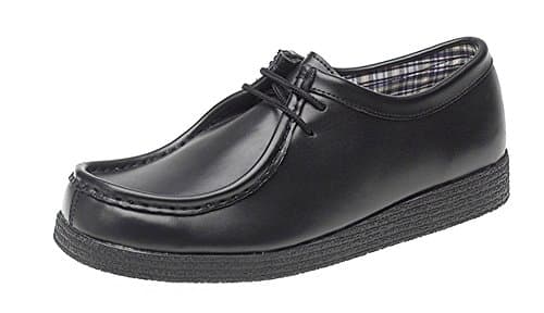 Image of Route 21 Apron para Shoes Lace-Up Black 9 UK: Coated Leather, Textile Lining, Wedge Sole