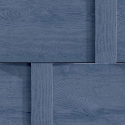 Image of Harrow Navy Blue Wood Panel Effect Wallpaper - Modern Contemporary Feature Wall