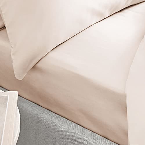Image of Bianca 400 Thread Count Cotton Sateen Double Fitted Sheet Oyster