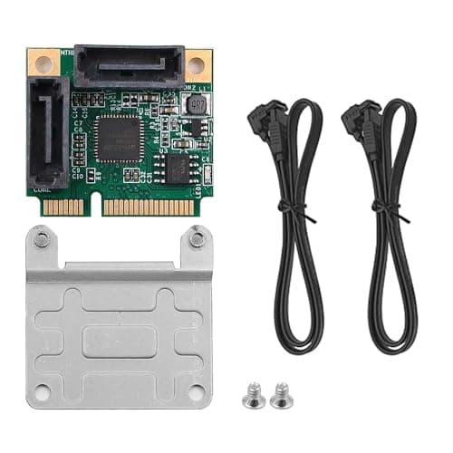 Image of DollaTek Mini PCI-E PCI Express to SATA 3.0 Dual Ports Converter Hard Drive Extension Card for Motherboard