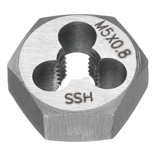 Image of sourcing map Hex Threading Die M5 x 0.8 Metric Thread Right Hand High Speed Steel Rethreading Fixed Die Screw Cutting Tapping Repair Tool