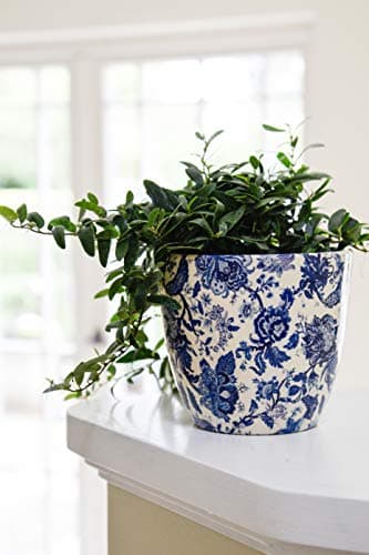 Image of Ivyline Monza Vintage Blue Indoor Planter, D17.5cm, One Size, Blue