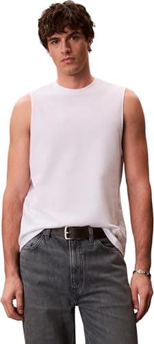 Image of Calvin Klein Men's 30S Jersey Badge Muscle Tank LV04RF273G Tank Top, White, M