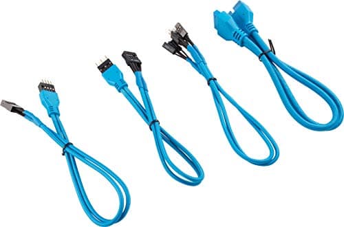 Image of Corsair Premium Sleeved Front Panel Extension Kit 30cm, Blue