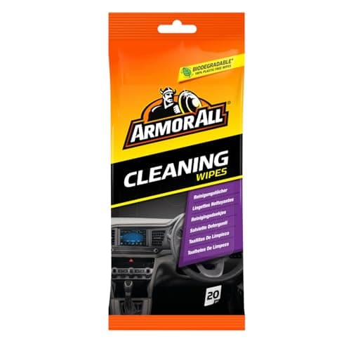 Image of Armor All Interior Car Cleaning Wipes, Inside Car Wipes Provide Powerful Cleaning for Dashboards, Vinyl, Clear Plastics, Carpet and Fabric, 20 Count Pack