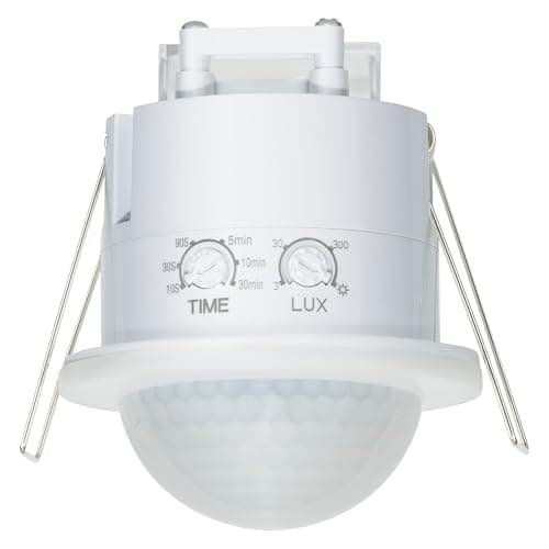Image of SEBSON PIR Sensor Flush-mounted Outdoor - Detection Range 20m / 360° - Ceiling Mounting, Programmable, Motion Sensor LED suitable, 3-wire