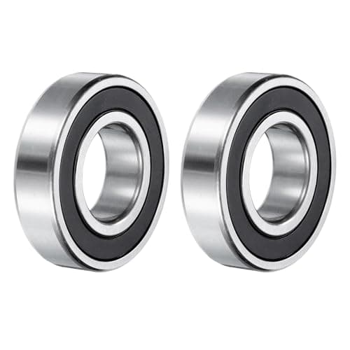 Image of sourcing map 6206-2RS Deep Groove Ball Bearings, 2pcs 30mm I.D x 62mm O.D x 16mm Thick C3 Double Rubber Sealed Chrome Steel (ABEC5, Black)