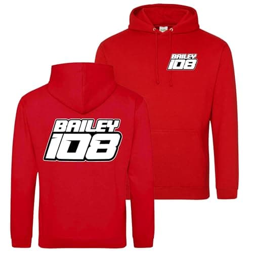 Image of Purple Print House Custom Adults Motocross Hoodie Name & Race Number Hoody Personalised MX Dirt Bike Racing Pits Track Day Practice Jumper Men Women, S, Red