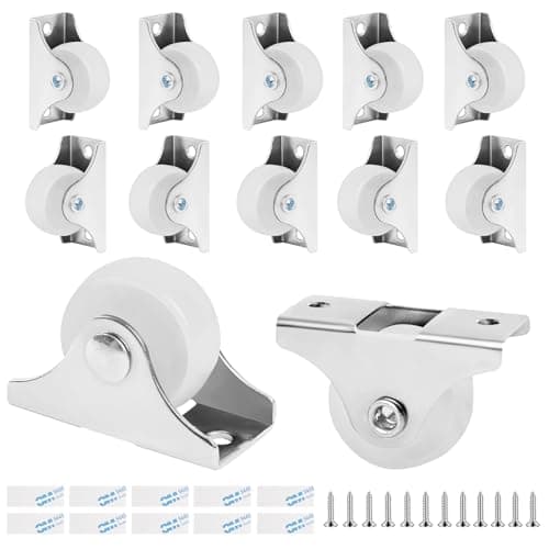 Image of Flintronic Wheels for Furniture, 12PCS Small Castor Wheel, Fixed Heavy Duty Castors wheels, Low Profile Self-Adhesive Caster-Wheels, Trolley-Wheel for Small Appliances, Luggage, Drawer, Carts