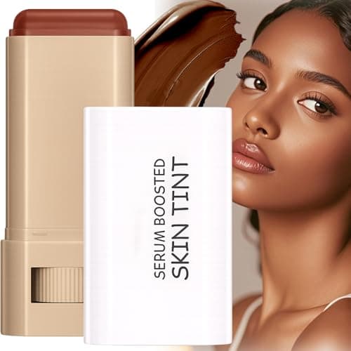 Image of Hydrating Foundation Stick - Deep Brown Colour Lightweight Portable Balm Buildable Full Coverage Face Contour Brightening Application Natural Dewy Glow Multi-Purpose Seamless Smooth (Deep Brown)
