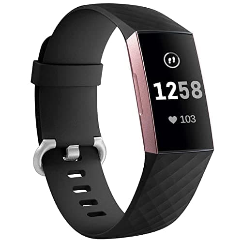 Image of GEAK Strap Compatible with Fitbit Charge, Adjustable Classic Replacement Wristband for Fitbit Charge 3/4 Activity Tracker, Small Black