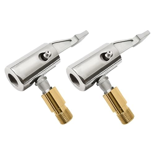 Image of Copbopwn 2 Pack Tyre Inflator Adaptor Tire Air Chucks Lock On Brass Inflator Adapter 8mm Car Tire Connector Chuck No Leakage Tire Chucks for Car Truck Motorcycle Bicycle Tyre Valve