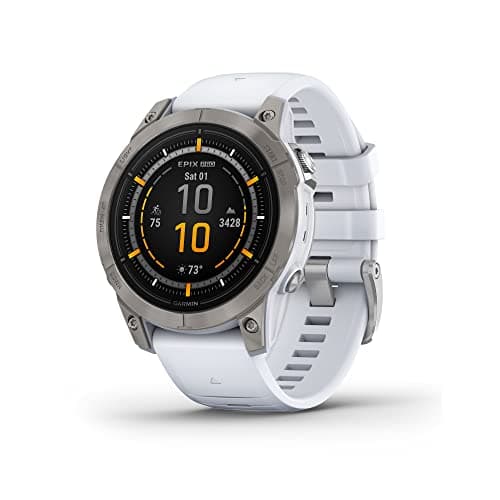 Image of Garmin epix Pro (Gen 2) Sapphire Edition, 47mm, High Performance Smartwatch, Advanced Drive Technology, Built-in Flashlight, White Stone