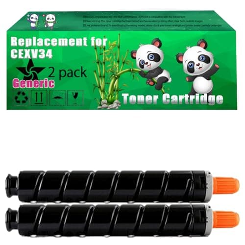 Image of Replacement CEXV34 Toner Cartridge Compatible for Canon iR ADVANCE C2020i C2020L C2025i C2030i C2030L C2220i C2220L C2225i Printers (2 Pack Black)