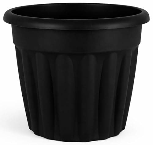 Image of Muddy Hands 42 Litre Black Extra Large Round Plant Pot Heavy Duty Outdoor Garden Vegetable Fruit Flower Herb Tree Plastic Planter