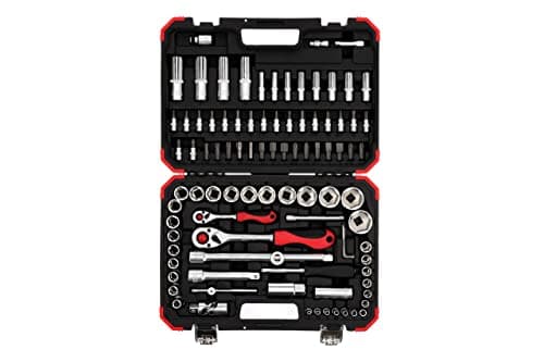 Image of GEDORE Red Socket Spanner Set, 94 Pieces, with Reversible Ratchets, Ratchets, Socket Wrench and Bit Set, 1/4 Inch