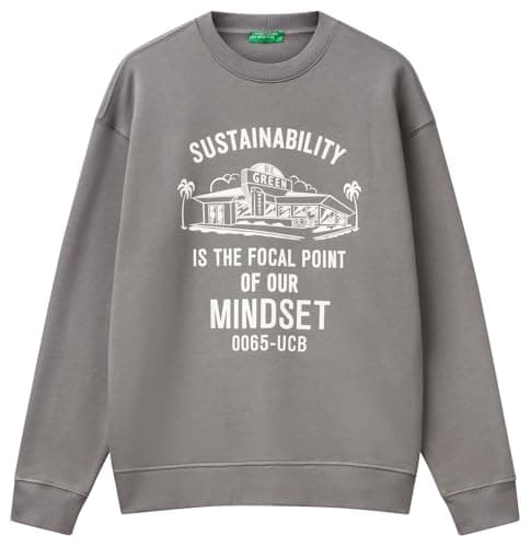 Image of United Colors of Benetton Men's Hooded Sweatshirt, grey, L