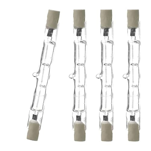 Image of 4 Packs Halogen Bulbs,R7s Bulb 118mm 400W Halogen Light Bulbs, Security Light Bulb, Outdoor Light Bulbs, R7s Bulbs 118mm Dimmable, Warm White for Outdoor Flood Lights, Spotlights, Landscape Lighting