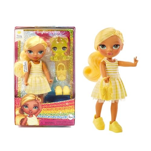 Image of Rainbow High Littles - Daisy Madison - Small, Posable Fashion Doll – Yellow 14 cm Tall Doll with Purse and Magical Pet Bear - Suitable for for Kids and Collectors