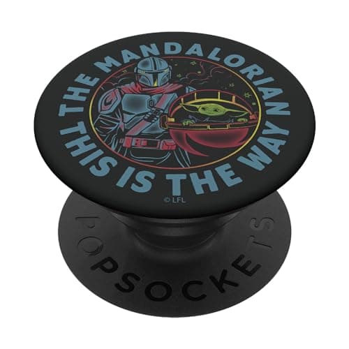 Image of PopSockets Star Wars: The Mandalorian & The Child Neon Line Art PopSockets PopGrip: Swappable Grip for Phones & Tablets