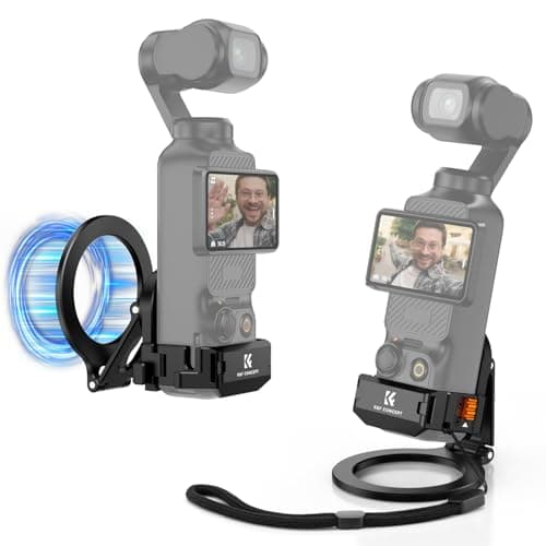Image of K&F CONCEPT Magnetic Mount Stand Compatible with DJI Osmo Pocket 3, Magsafe Adapter Aluminum Alloy Magnet Expansion Accessories with 1/4'' Screw Holes/Cold Shoe, Adjustable Suction Bracket