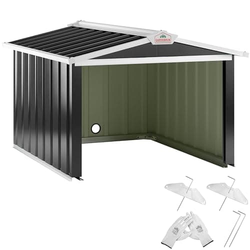 Image of GARDEBRUK® Robot Lawnmower Garage | 86x100x63cm | Gable Roof | Metal Shed Garden Storage Ideal Gadgets for Men & Gardening Gifts for Men | Storage Solutions for Robotic Lawn Mower | Anthracite